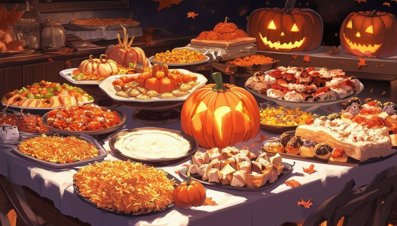 Halloween buffet food