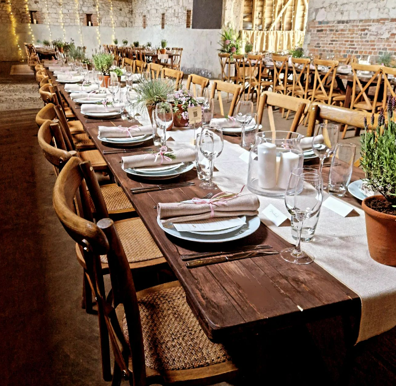 rustic wedding table hire